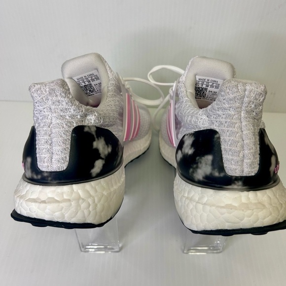 👟 “Adidas” Women’s Ultraboost 5.0 DNA White Mesh w/Pink Stripe Accents - Picture 7 of 17